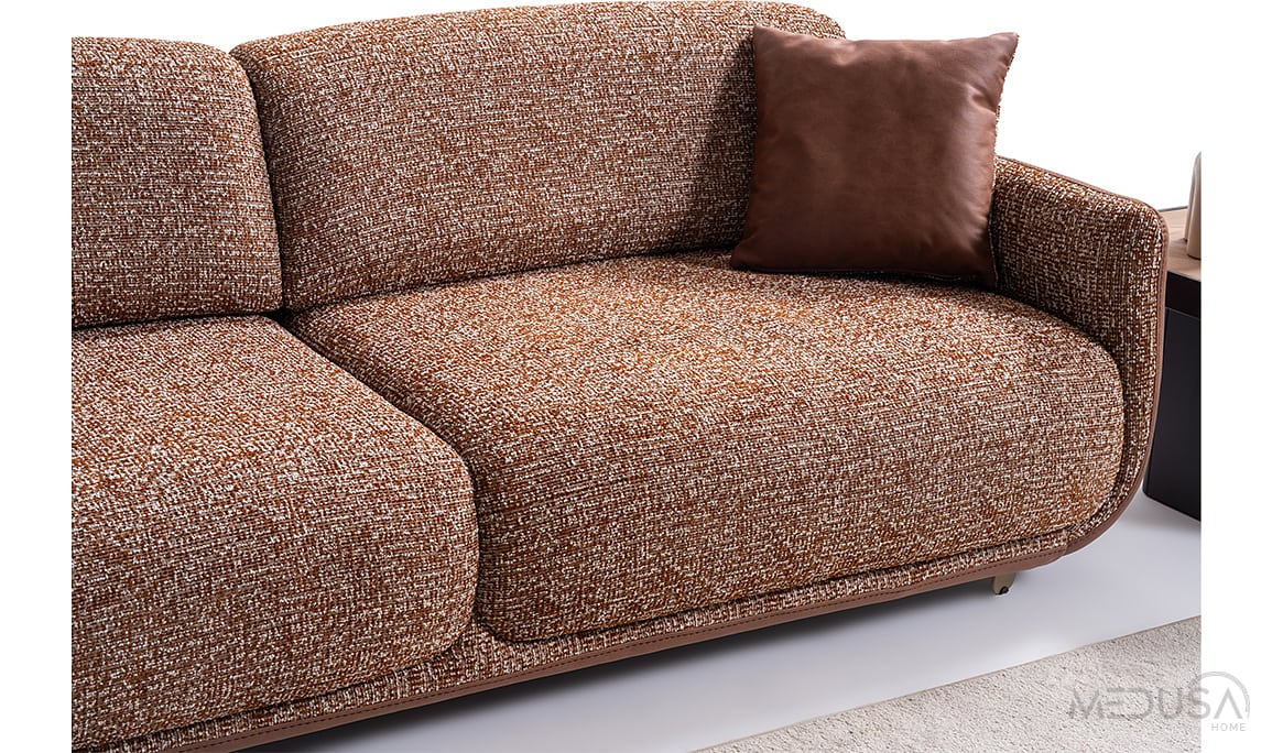 Medusa Home Mobilya - Satin Kiremit Üçlü Koltuk