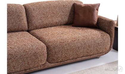 Medusa Home Mobilya - Satin Kiremit Üçlü Koltuk