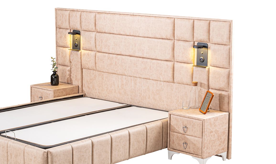 Medusa Home Mobilya - Satin Set Baza Başlık Yatak