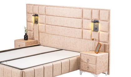 Medusa Home Mobilya - Satin Set Baza Başlık Yatak