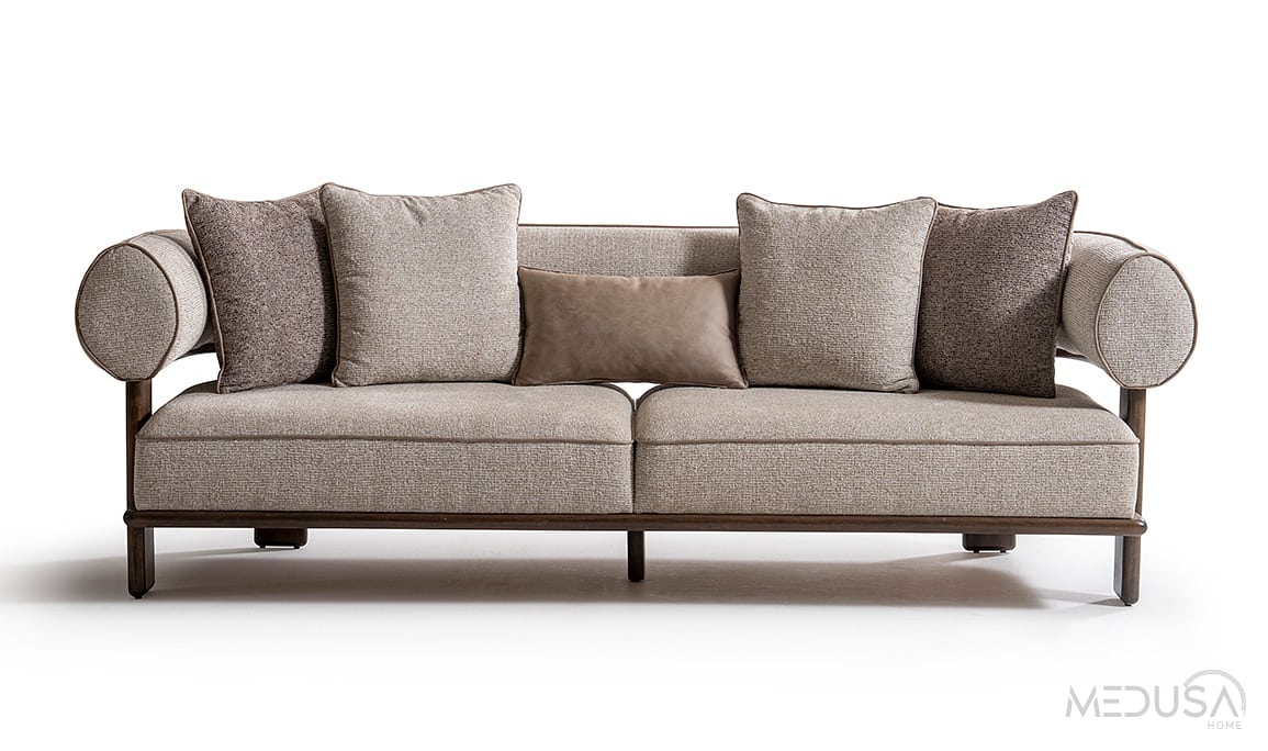 Medusa Home Mobilya - Scout Krem Üçlü Koltuk