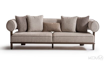 Medusa Home Mobilya - Scout Krem Üçlü Koltuk