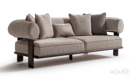 Medusa Home Mobilya - Scout Krem Üçlü Koltuk