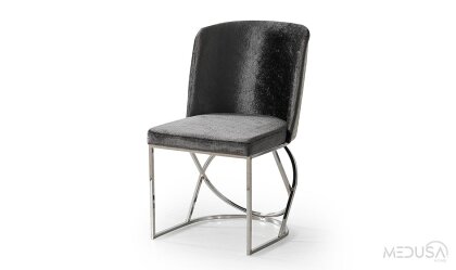 Medusa Home Mobilya - Selux Desenli Gri Sandalye