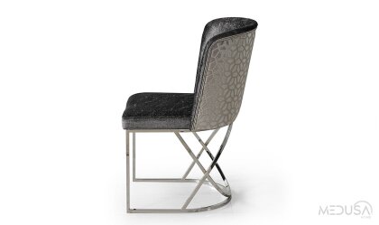Medusa Home Mobilya - Selux Desenli Gri Sandalye