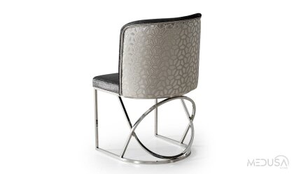 Medusa Home Mobilya - Selux Desenli Gri Sandalye