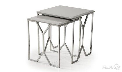 Selux Gri 2'li Zigon Sehpa