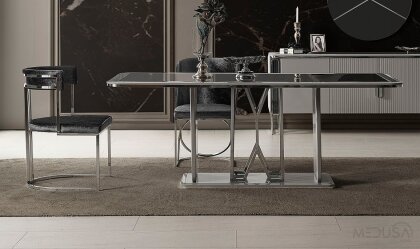 Medusa Home Mobilya - Selux Gri Yemek Masası