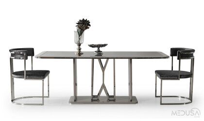 Medusa Home Mobilya - Selux Gri Yemek Masası
