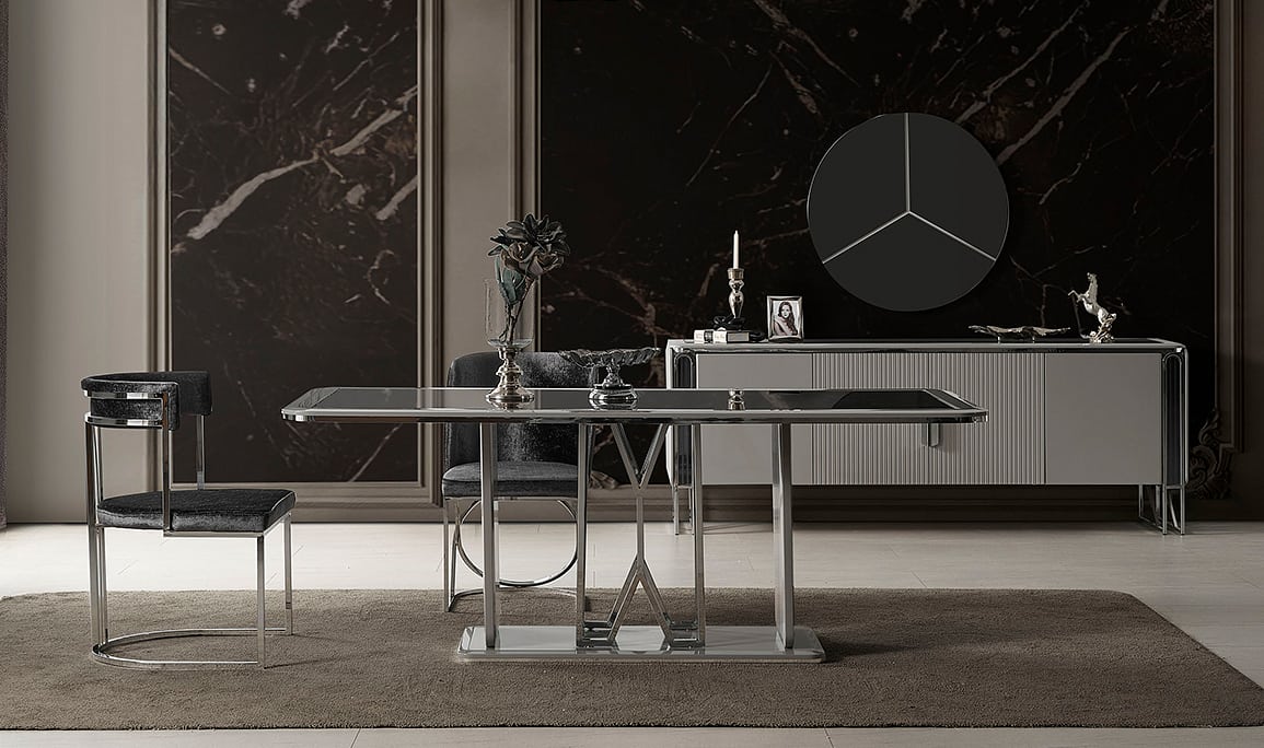 Medusa Home Mobilya - Selux Gri Yemek Odası