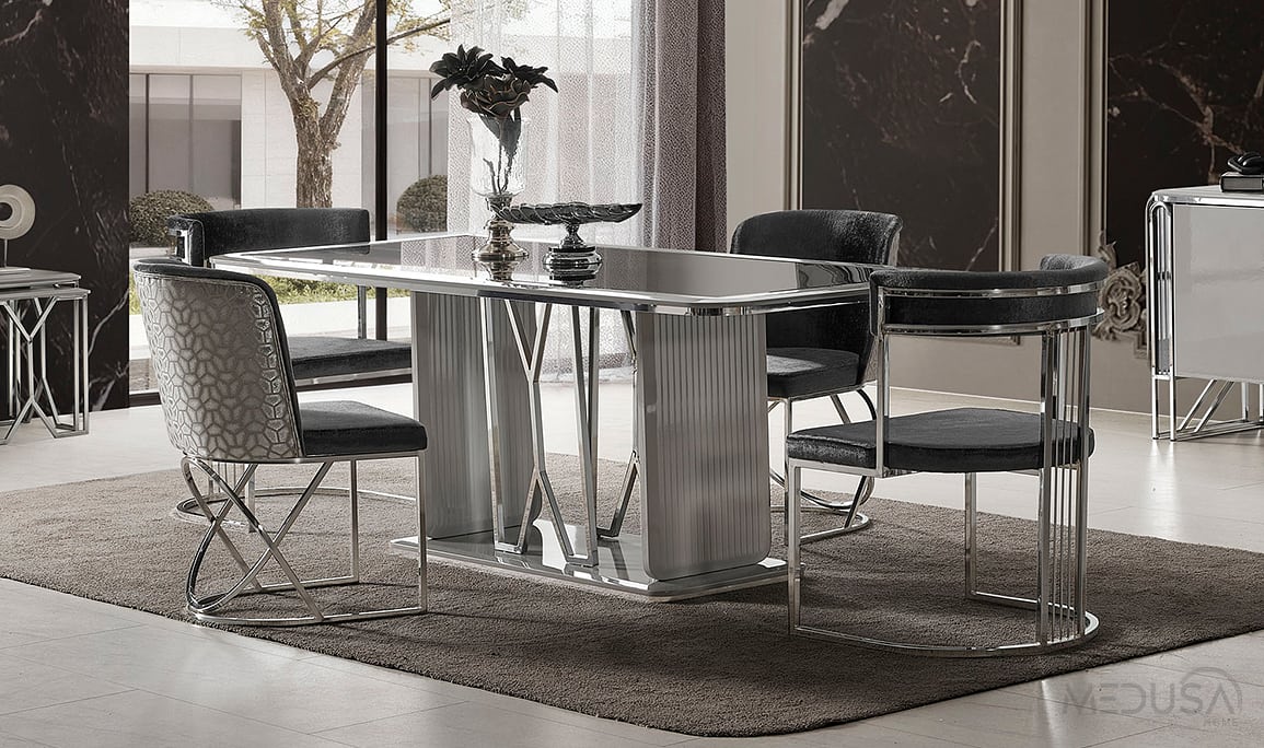 Medusa Home Mobilya - Selux Gri Yemek Odası