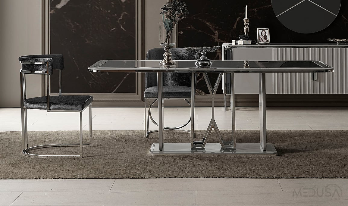 Medusa Home Mobilya - Selux Gri Yemek Odası