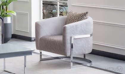 Medusa Home - Selux Gümüş Berjer Medusa Home - Selux Gümüş Berjer