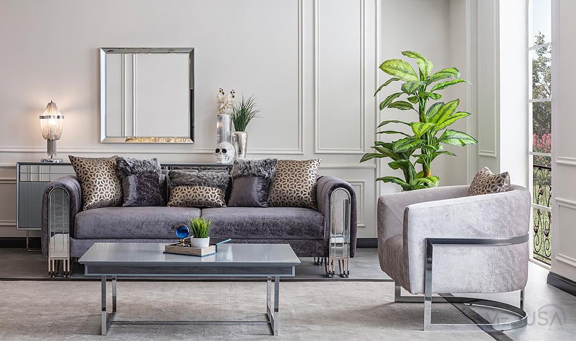 Medusa Home Mobilya - Selux Gümüş Koltuk Takımı