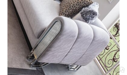 Medusa Home Mobilya - Selux Gümüş Üçlü Koltuk Krem