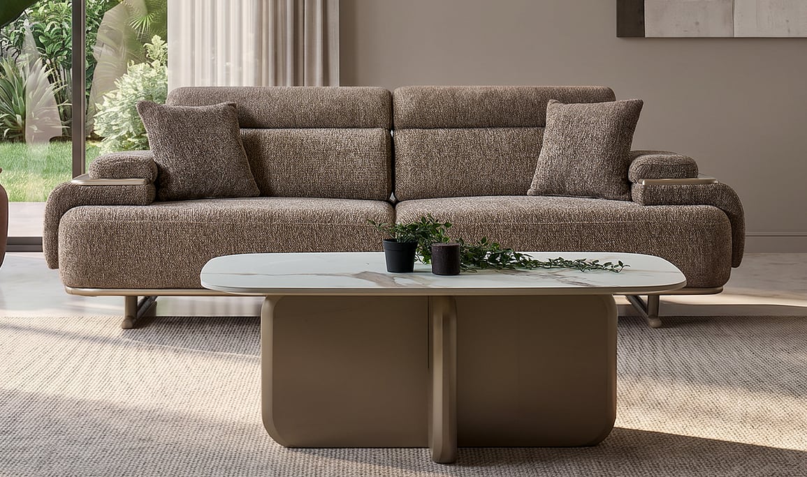 Medusa Home Mobilya - Selva Kahve Üçlü Koltuk