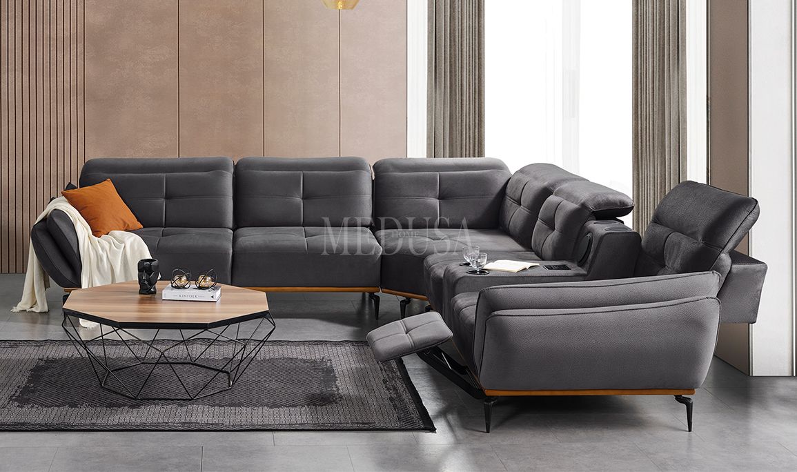 Medusa Home Mobilya - Seray Antrasit Köşe Takımı