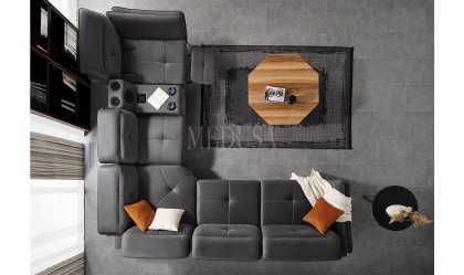 Medusa Home Mobilya - Seray Antrasit Köşe Takımı
