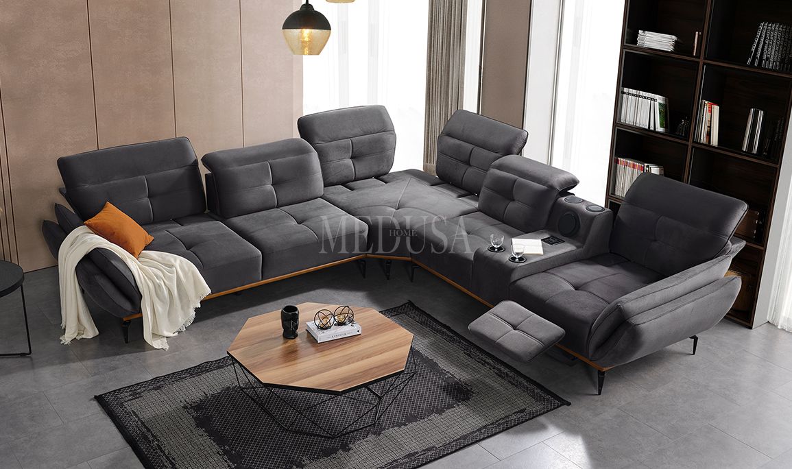 Medusa Home Mobilya - Seray Antrasit Köşe Takımı