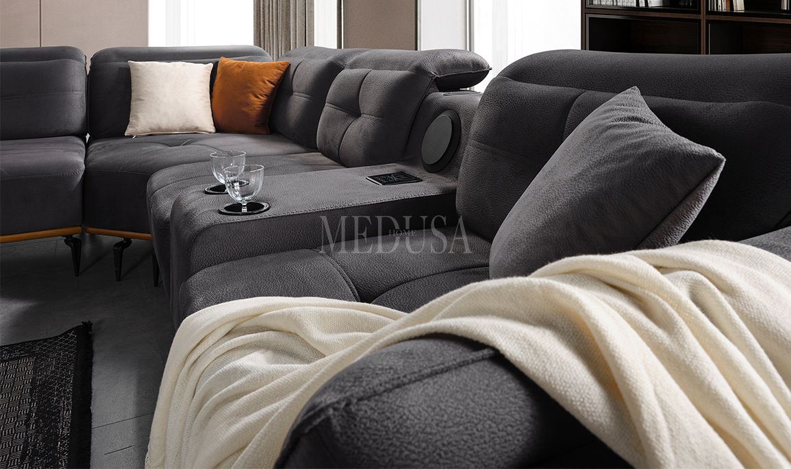 Medusa Home Mobilya - Seray Antrasit Köşe Takımı
