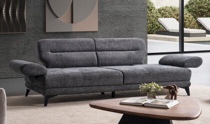 Medusa Home Mobilya - Side Antrasit Üçlü Koltuk