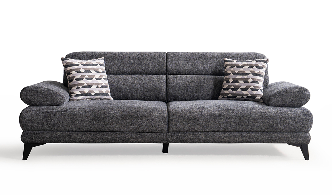 Medusa Home Mobilya - Side Antrasit Üçlü Koltuk