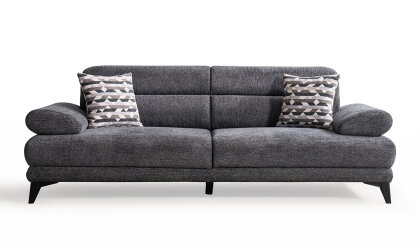 Medusa Home Mobilya - Side Antrasit Üçlü Koltuk