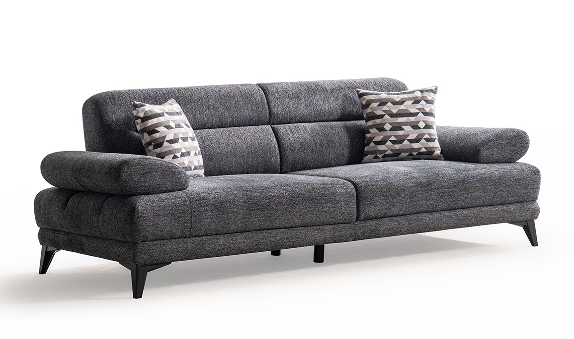 Medusa Home Mobilya - Side Antrasit Üçlü Koltuk