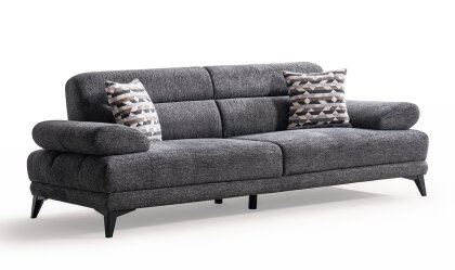 Medusa Home Mobilya - Side Antrasit Üçlü Koltuk