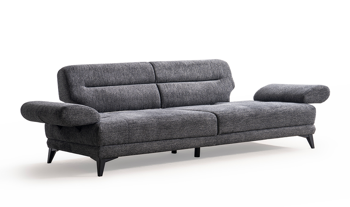 Medusa Home Mobilya - Side Antrasit Üçlü Koltuk