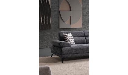 Medusa Home Mobilya - Side Antrasit Üçlü Koltuk