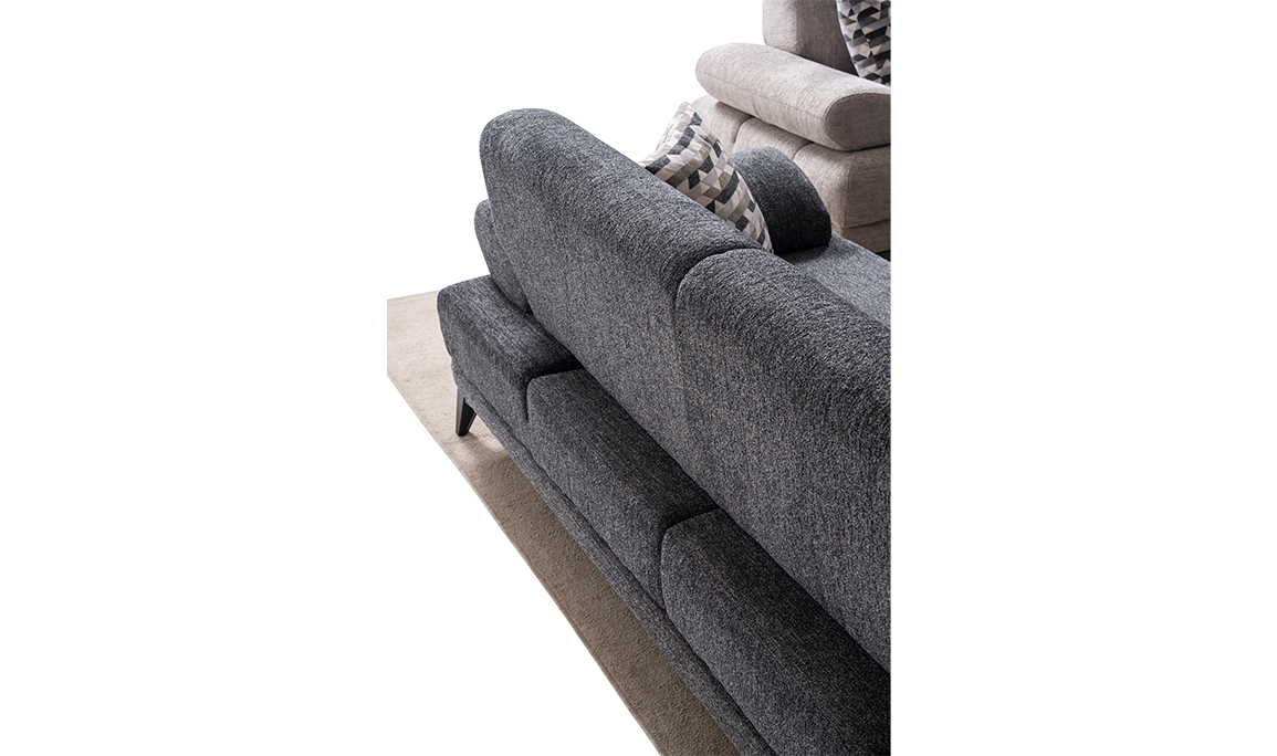 Medusa Home Mobilya - Side Antrasit Üçlü Koltuk