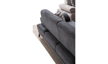 Medusa Home Mobilya - Side Antrasit Üçlü Koltuk