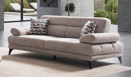 Medusa Home Mobilya - Side Krem Üçlü Koltuk