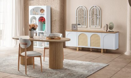 Medusa Home - Siena Bohem Beyaz Yemek Odası Medusa Home - Siena Bohem Beyaz Yemek Odası