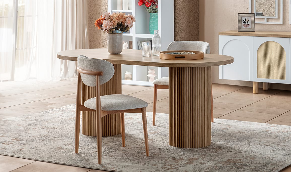 Medusa Home Mobilya - Siena Bohem Beyaz Yemek Odası