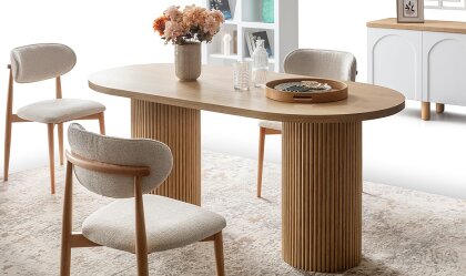 Medusa Home Mobilya - Siena Bohem Beyaz Yemek Odası