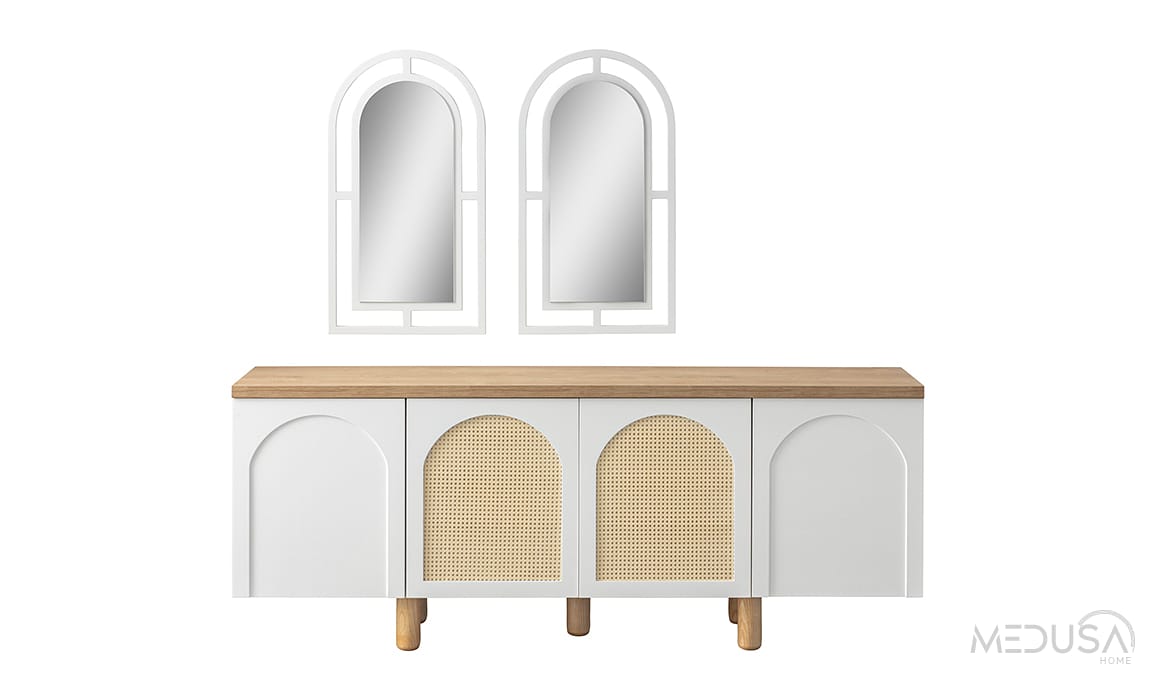 Medusa Home Mobilya - Siena Bohem Beyaz Yemek Odası