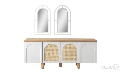 Medusa Home Mobilya - Siena Bohem Beyaz Yemek Odası