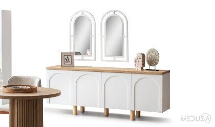 Medusa Home Mobilya - Siena Bohem Beyaz Yemek Odası