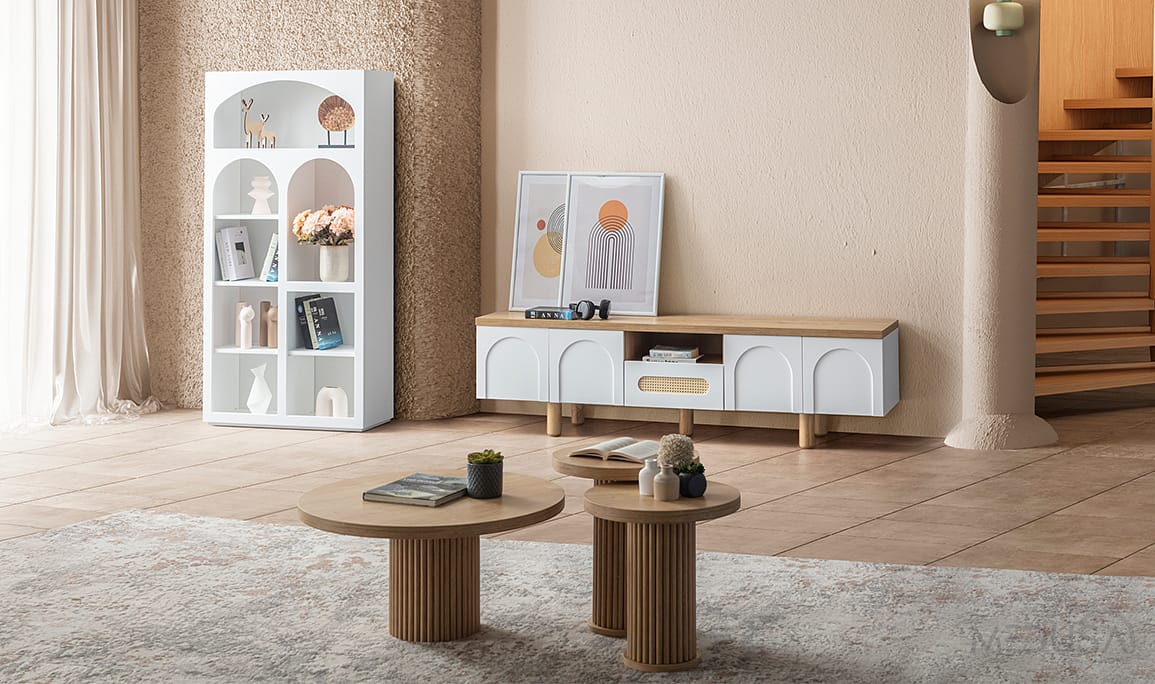 Medusa Home Mobilya - Siena Bohem Beyaz Yemek Odası