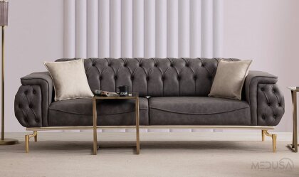 Medusa Home - Silea Luxury Antrasit Üçlü Koltuk Medusa Home - Silea Luxury Antrasit Üçlü Koltuk