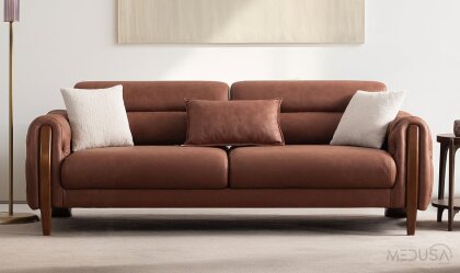 Medusa Home Mobilya - Silvano Kapitoneli Üçlü Koltuk