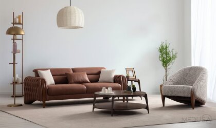 Medusa Home Mobilya - Silvano Kapitoneli Üçlü Koltuk