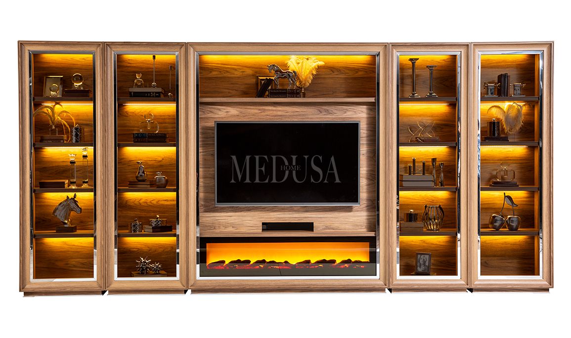 Medusa Home Mobilya - Silverline Şömineli Tv Ünitesi - Large