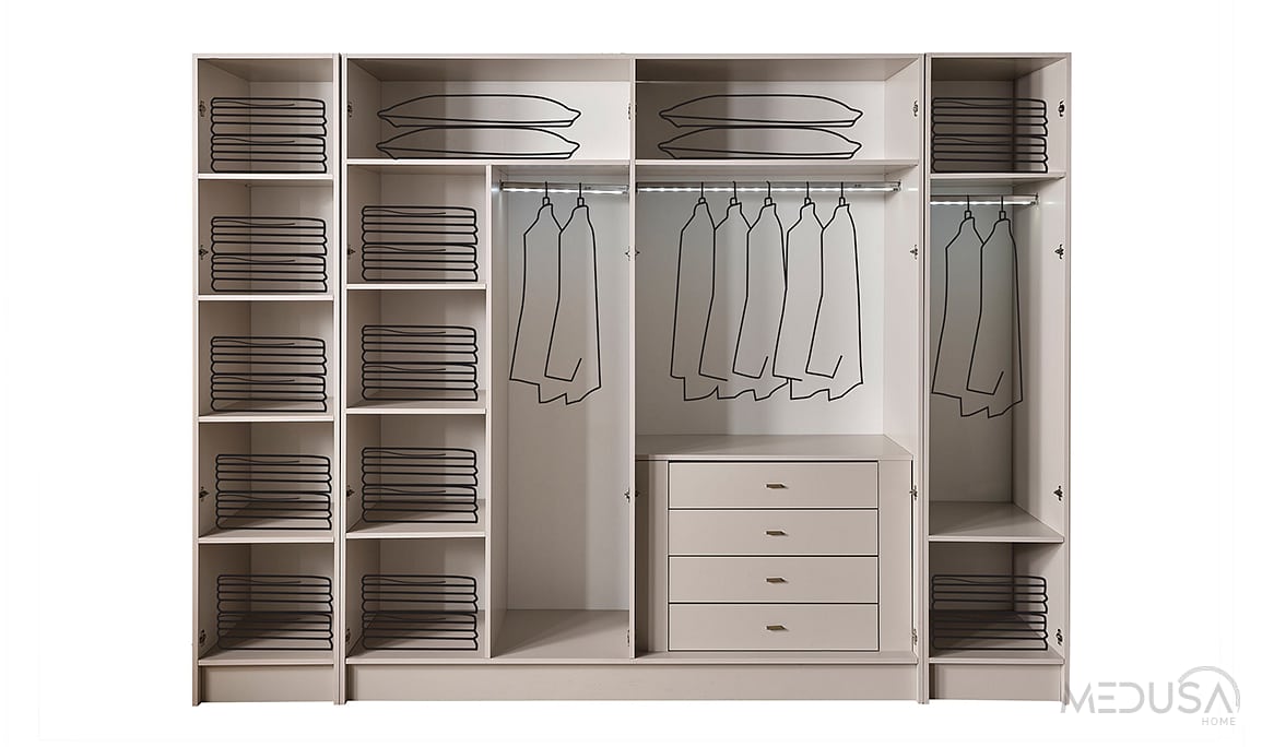 Medusa Home Mobilya - Silvia Gardırop - Camlı