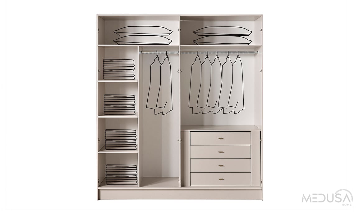 Medusa Home Mobilya - Silvia Gardırop - Camlı