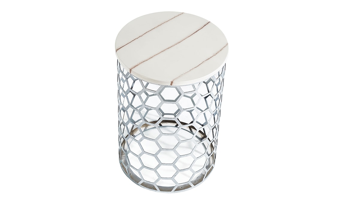 Medusa Home Mobilya - Simge Silver Yan Sehpa