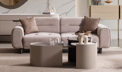 Medusa Home - Sirena Bej Üçlü Koltuk Medusa Home - Sirena Bej Üçlü Koltuk