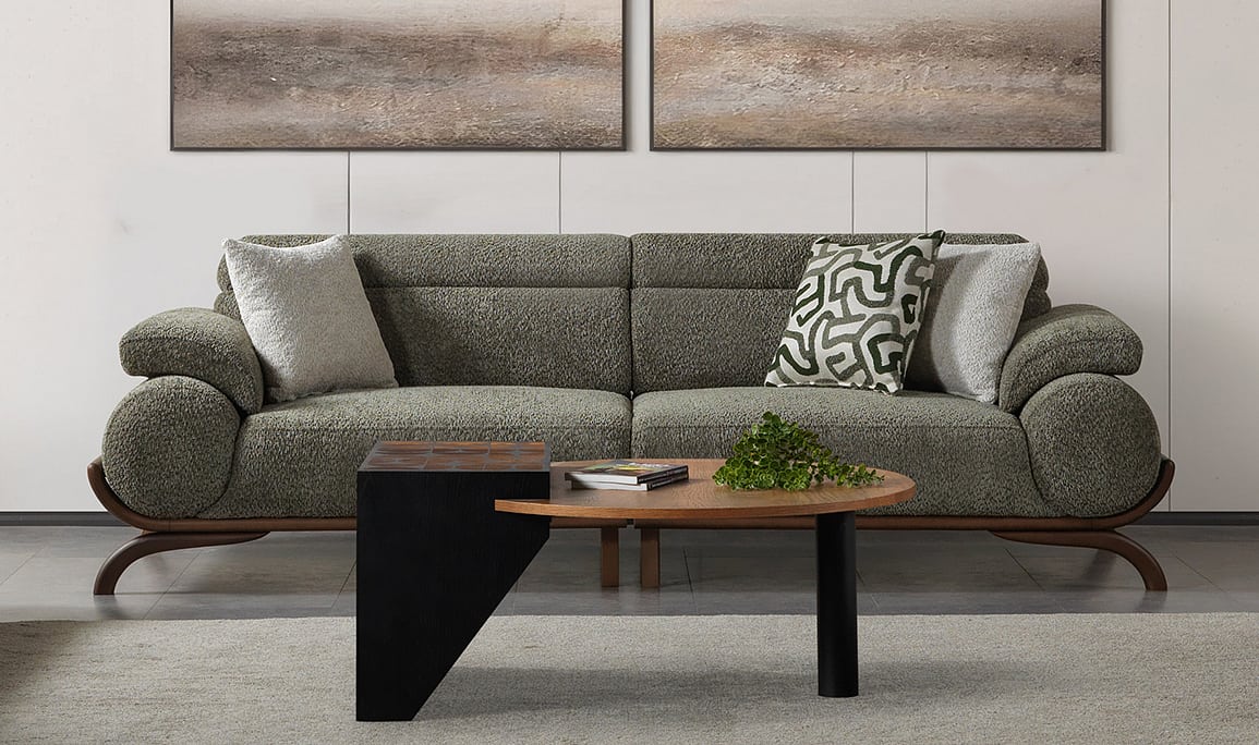 Medusa Home Mobilya - Sirius Yeşil Üçlü Koltuk